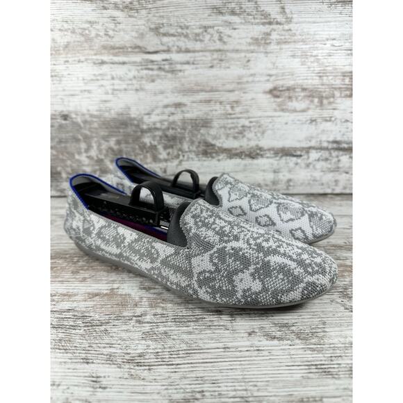 Women's Rothy's The Flat Gray/White Flats Sz 8.5 EUC! - Picture 1 of 9